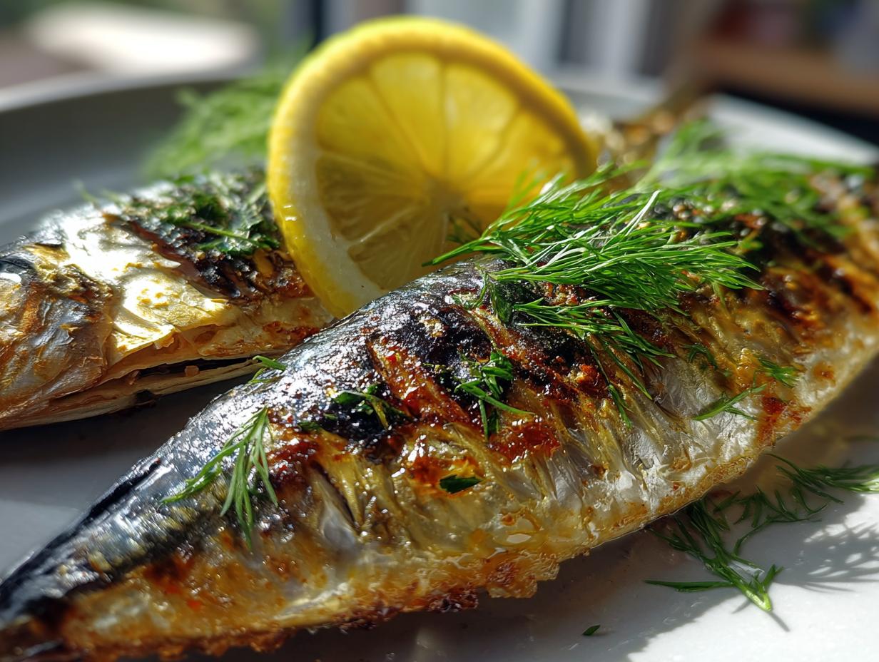 Grilled Mackerel with Lemon & Dill