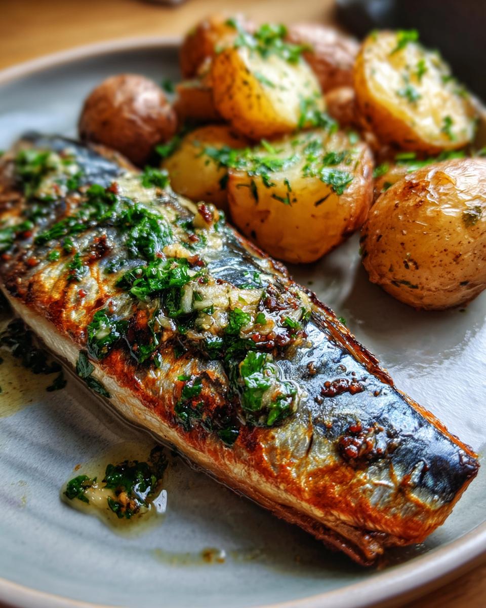 Pan-Seared Mackerel with Garlic Butter - detail 1