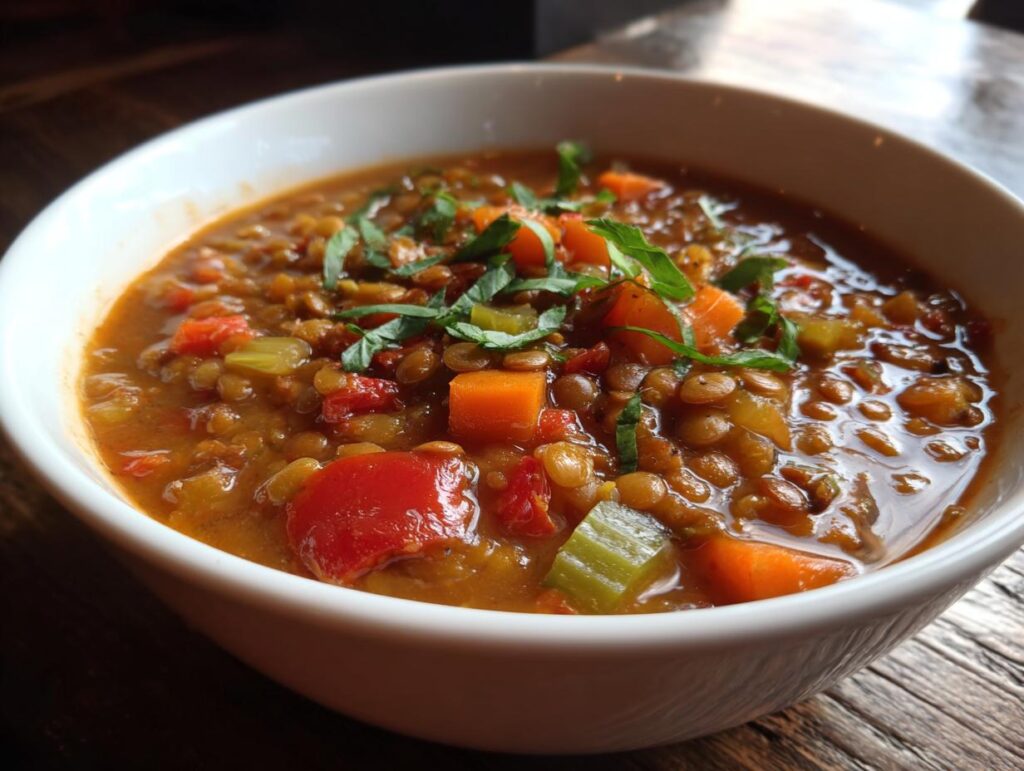 Spicy Lentil & Vegetable Soup