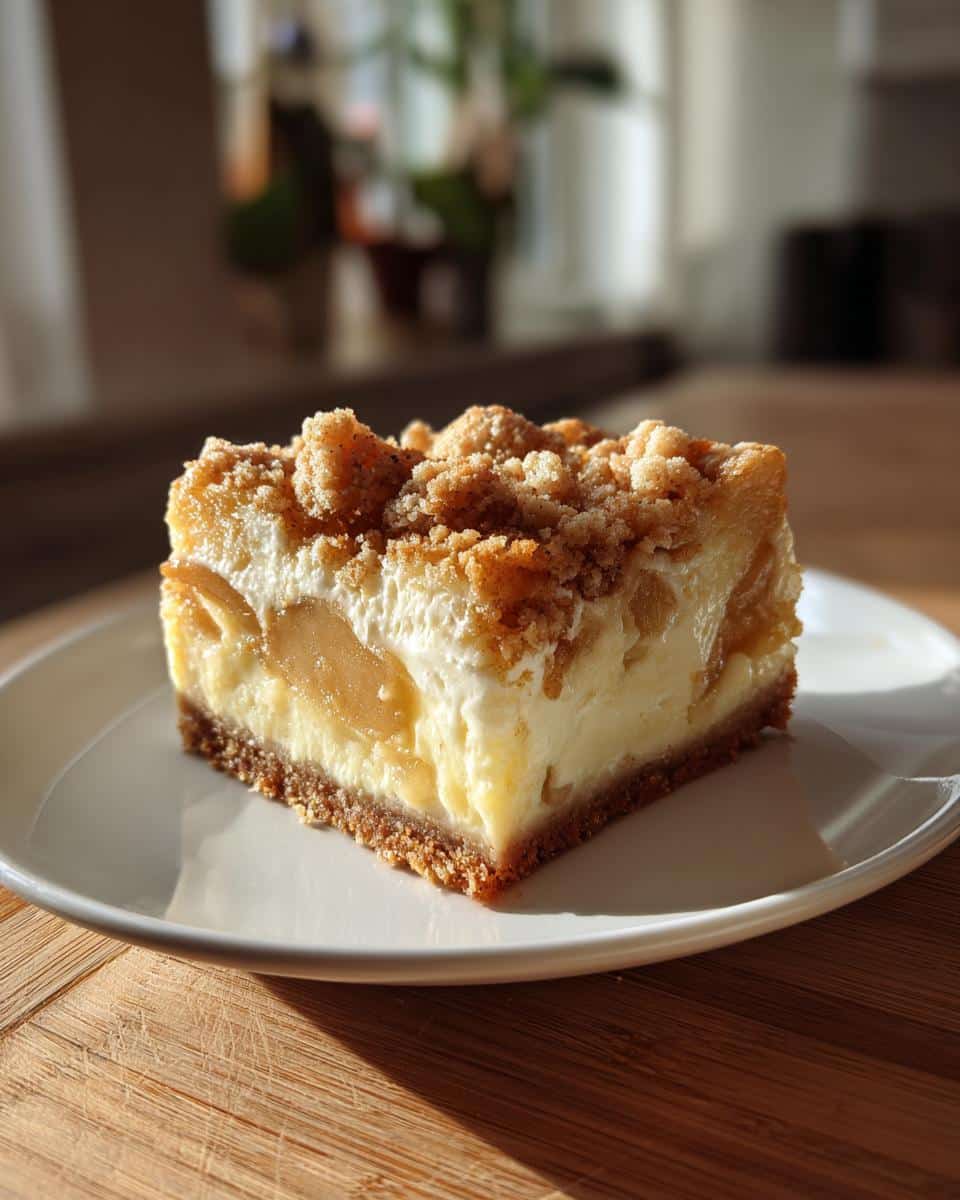 apple cheesecake bars - detail 1