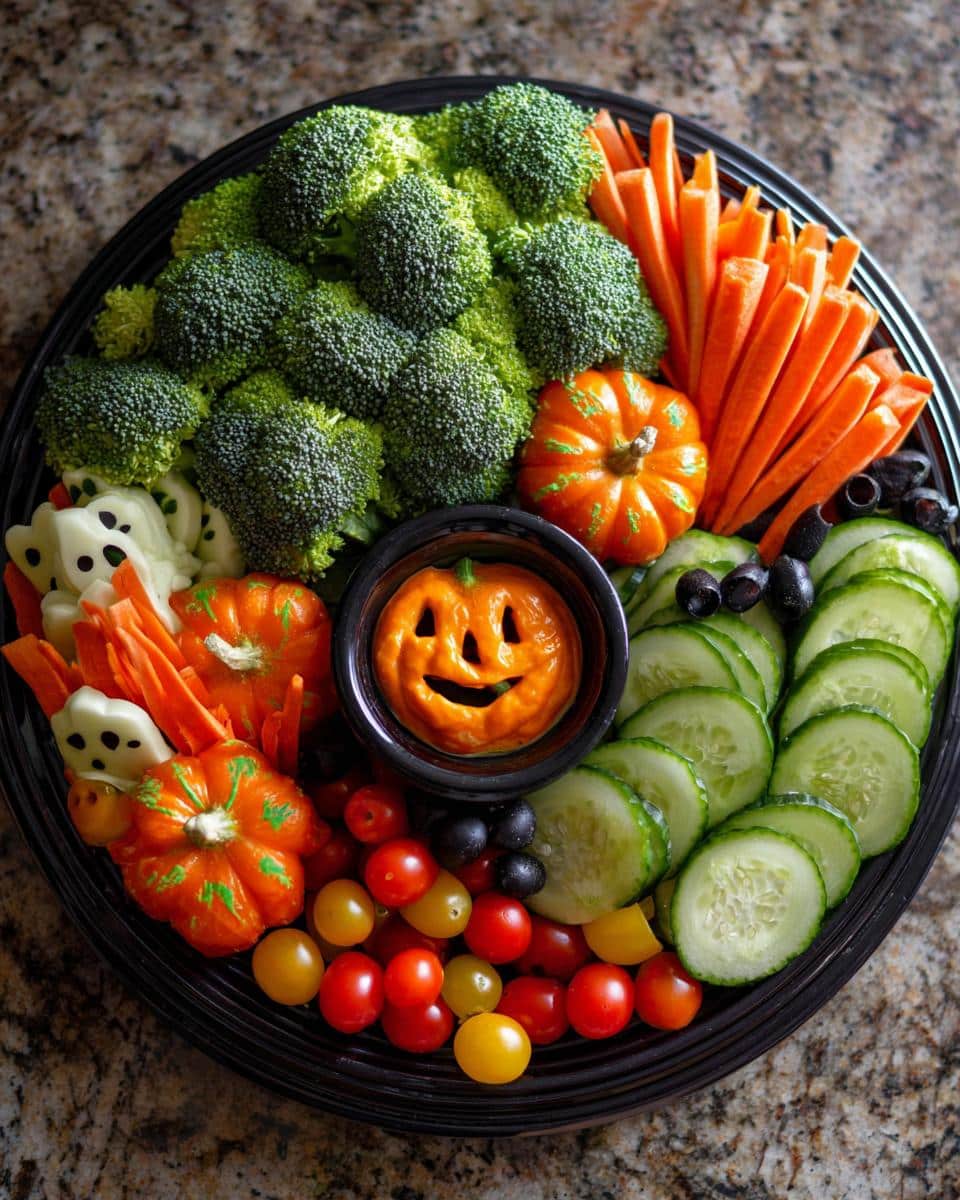 halloween veggie tray - detail 1