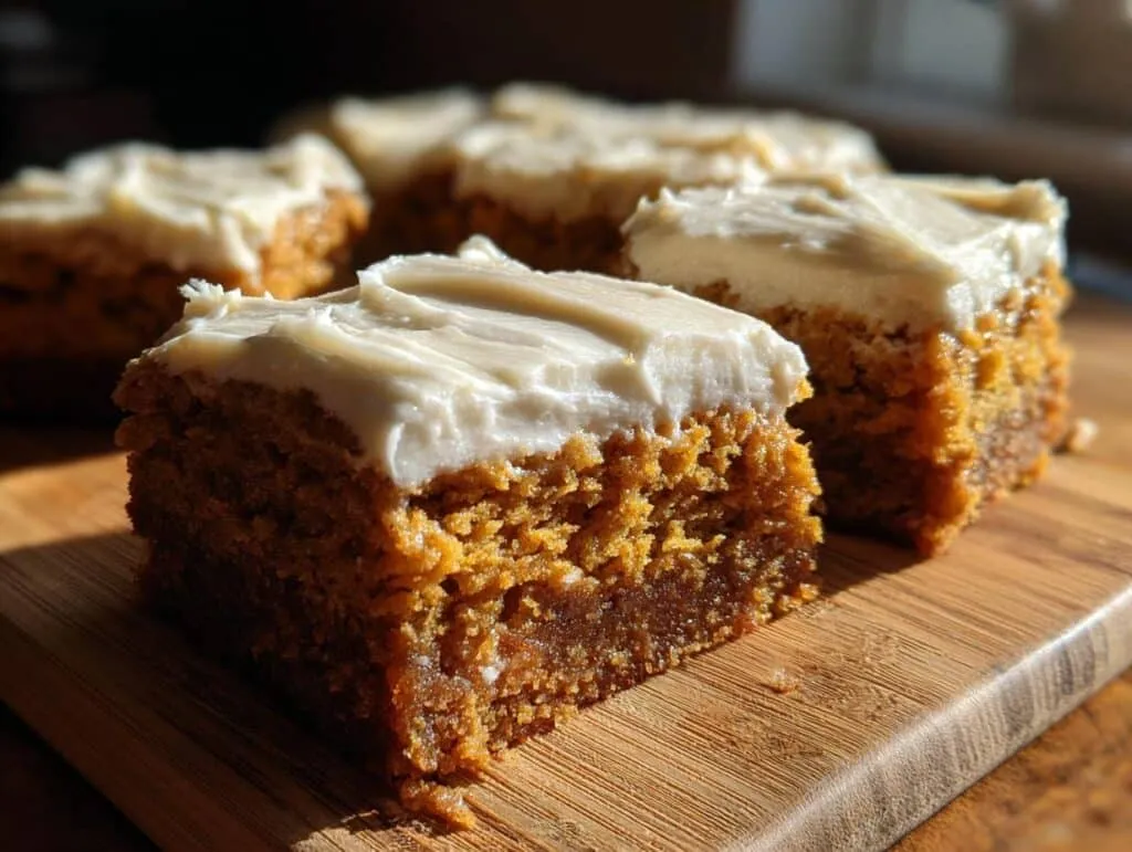 pumpkin bars with cream cheese frosting