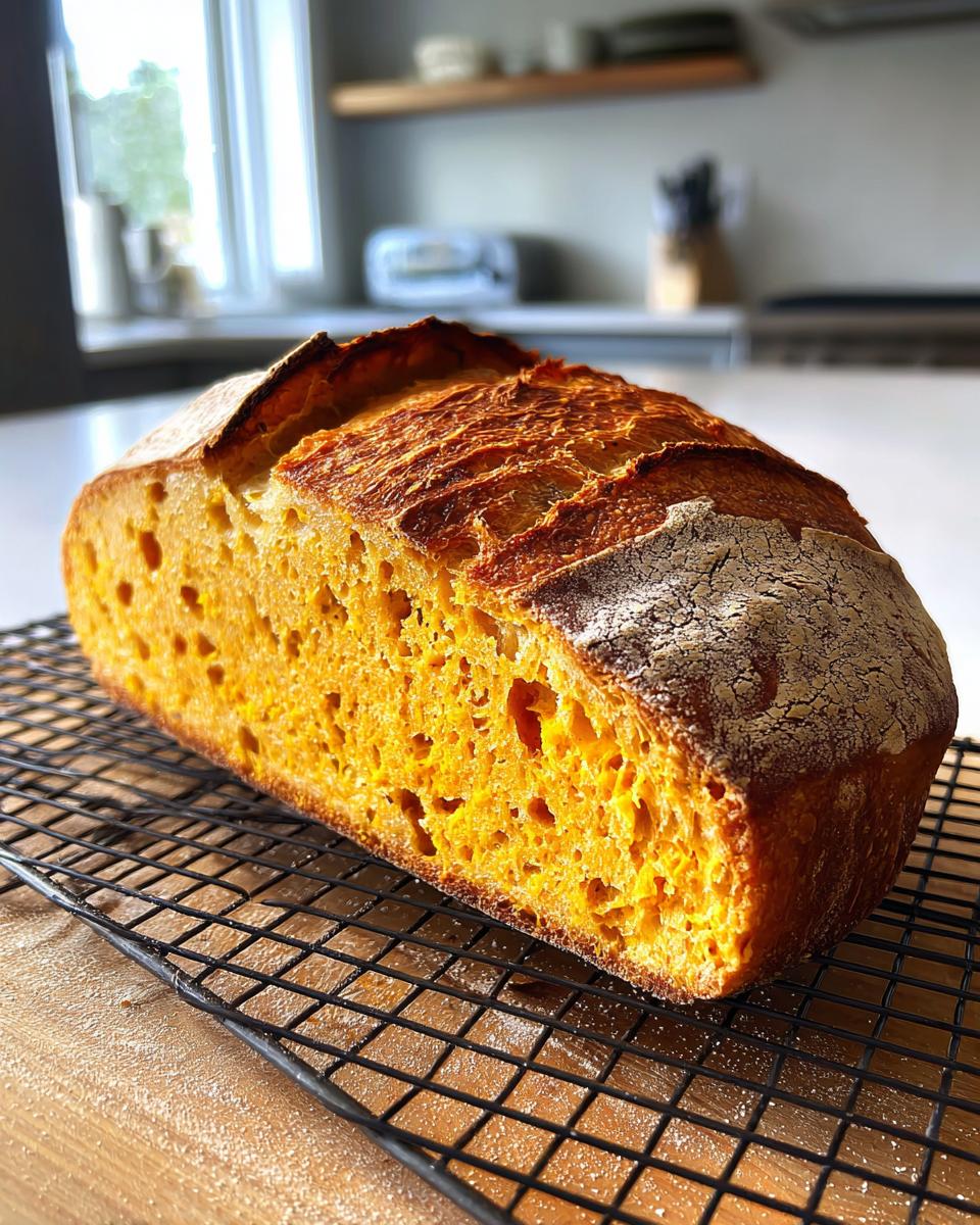 pumpkin sourdough bread - detail 1