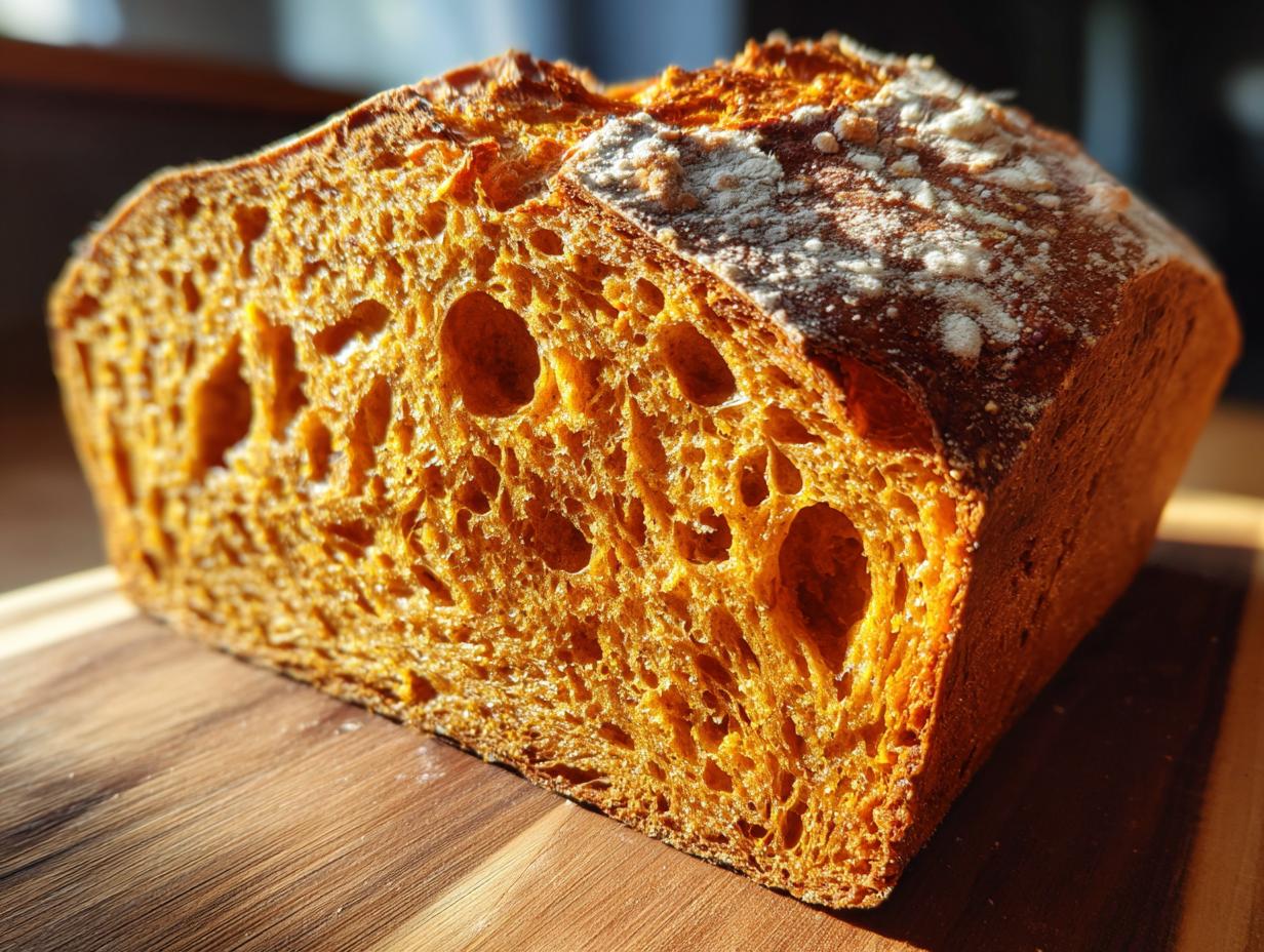 Naturally leavened pumpkin bread