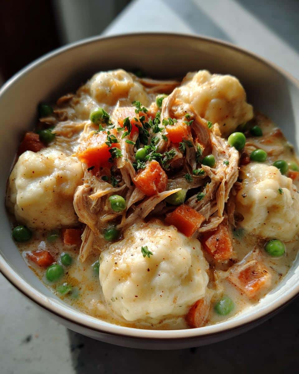 crockpot chicken and dumplings - detail 1