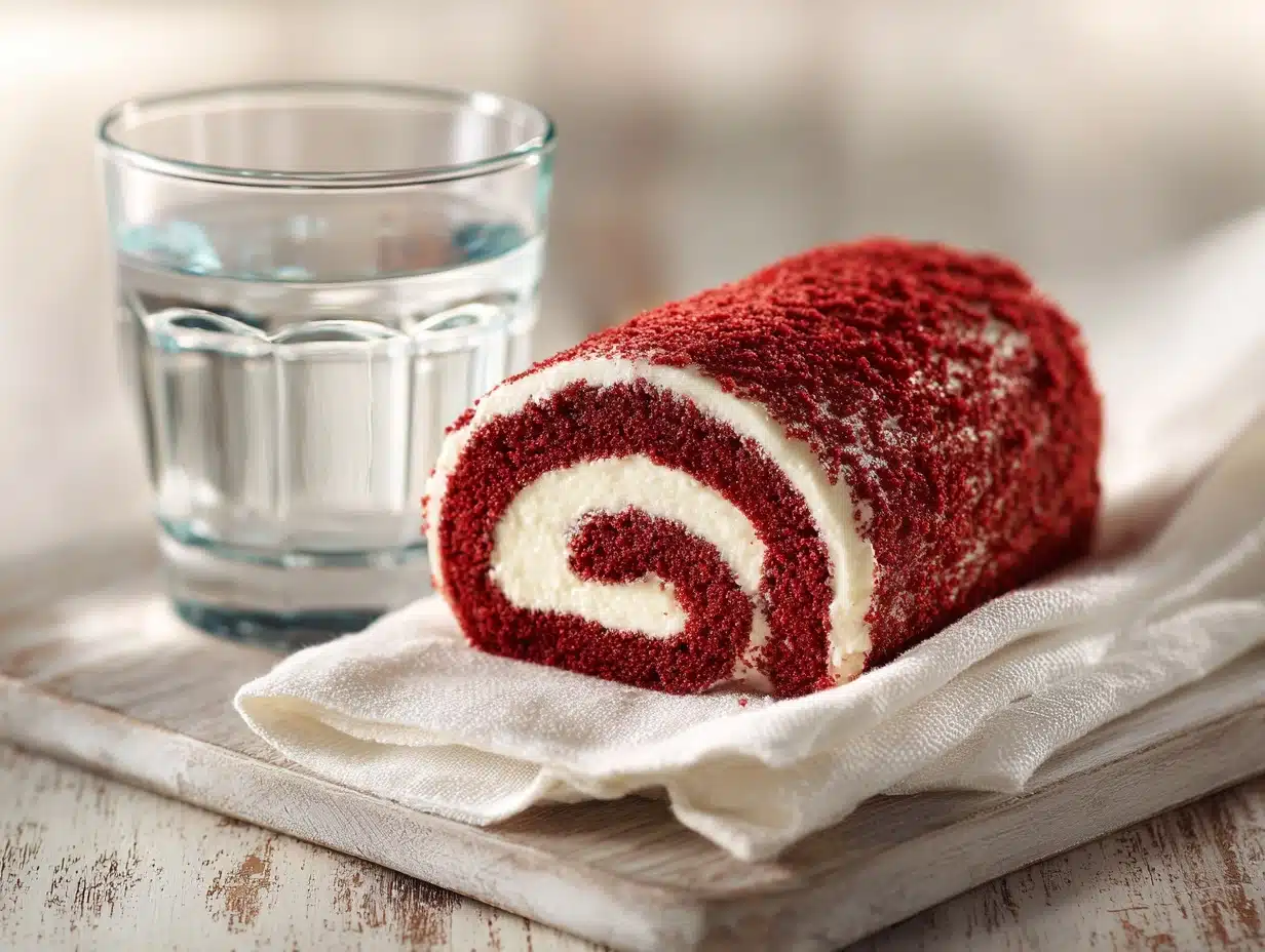 Red Velvet Cake Roll with Cream Cheese Frosting