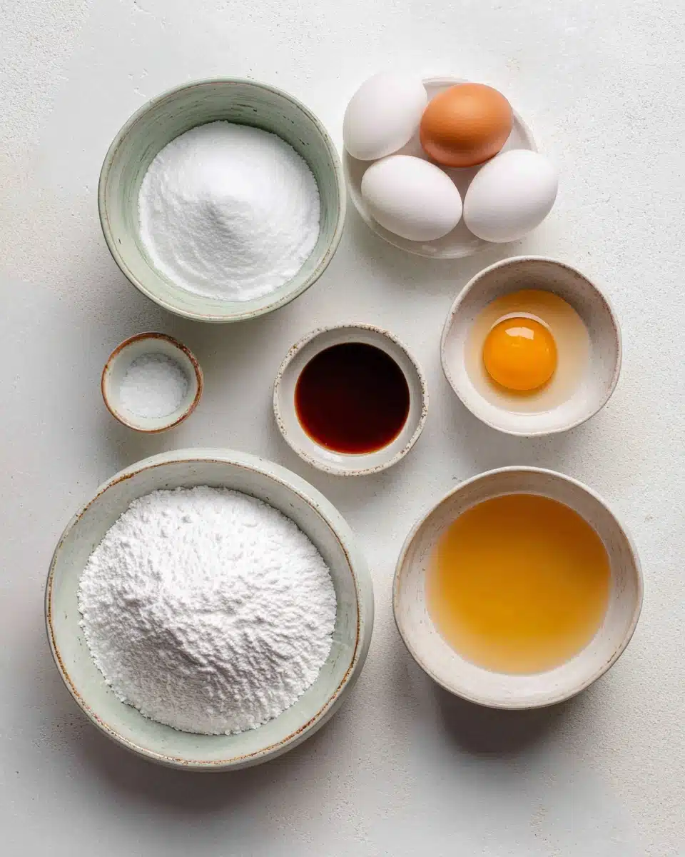 Zutaten für Orangen-Baiser-Kekse